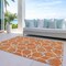 Homeroots 9' X 12' Orange And Ivory Geometric Washable Indoor Outdoor Area Rug 613029 - alternate 8