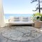 Homeroots 8' Linen Black And Brown Round Floral Washable Indoor Outdoor Area Rug 606244 - alternate 7