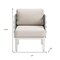 Homeroots 27" Green And White Aluminum Outdoor Accent Chair with White Cushion 668768 - alternate 7