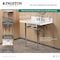 Kingston Brass 36" Carrara Marble Console Sink Set w/ Faucet in Carrara Marble White/Brushed Brass CKVPB36MBSQ7 - alternate 4