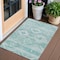 Homeroots 3' X 5' Aqua Turquoise And Ivory Southwestern Washable Indoor Outdoor Area Rug 588684 - alternate 1