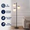 Jonathan Y Ellie 66" 3-Light Mid-Century Modern Metal LED Floor Lamp w/ Triple Frosted Globe Shades, Black/White JYL3087B - alternate 10