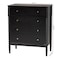 Baxton Studio Lucera Mid-Century Black Bobbin Wood 4-Drawer Chest 257-14125-ZORO - alternate 8