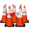 Pyle Traffic Cone Set, PVC, 28 in Height, Fluorescent Orange 8 PK PTCN28X8 - alternate 1