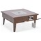 Leisuremod Walbrooke Outdoor Patio Aluminum Square Fire Pit Side Table with Lid and Fire Glass, Brown WBR-27-GL - alternate 10