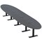 Skutchi Designs 18ft Conference Table With Power Unit | 16 Person Modular Oval Meeting Table | Harmony Series HAR-OVL-48X216-T.BK-WA7949-EBLK - alternate 1