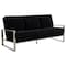 Leisuremod Jefferson Contemporary Velvet Sofa with Silver Frame, Black JAS77BL - alternate 1