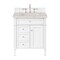 James Martin Vanities Brittany 30" Single Vanity in Bright White, w/ 3 CM Siberian Silestone Top 655-V30-BW-3SFR - alternate 1