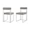 Homeroots Set of Two Gray And Silver Upholstered Polyester Open Back Dining Side Chairs 569417 - alternate 9