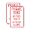 Signmission Private Road No Thru Traffic No Trucks Allowed, 18'' X 24'' 2 Signs, Heavy Gauge Aluminum, 2PK A-1824-2PACK-23243 - alternate 1