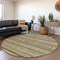 Homeroots 8' Chocolate And Taupe Round Striped Washable Indoor Outdoor Area Rug 615334 - alternate 7