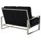 Leisuremod Jefferson Contemporary Velvet Loveseat with Silver Frame, Black JAS53BL - alternate 6