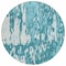 Homeroots 8' Teal Blue And Ivory Round Abstract Washable Indoor Outdoor Area Rug 613376 - alternate 6