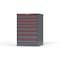 Strong Hold 8 drawer cabinet - (4x 3ft, 2x 4ft, 2x 5ft) - Red accents - Keyed Alike S3044-PPAAS-0801DS - alternate 3