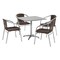 Flash Furniture Square Table Set, Aluminum, Plastic, Rattan, Stainless Steel, Grey TLH-ALUM-32SQ-020CHR4-GG - alternate 1