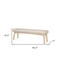Homeroots 62in Beige Cream and Brown Striped Cotton Blend and Solid Wood Upholstered Bench 606748 - alternate 4