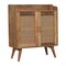Homeroots 35in Brown Distressed Solid Wood Inlaid Rattan Accent Cabinet With Two Doors 654286 - alternate 9