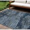 Homeroots 8' X 10' Blue And Navy Blue Abstract Washable Indoor Outdoor Area Rug 610429 - alternate 1