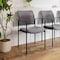 Flash Furniture Jana Comfort Gray Mesh Stackable Steel Side Chair with Arms GO-516-2-GRY-GG - alternate 9