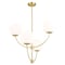 Vaxcel Avers 4 Light LED Compatible Gold Brass Mid-Century Modern Chandelier White Globe Glass H0295 - alternate 1