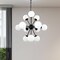 Homeroots Black Sputnik Multi Light Frosted Metal and Glass Dimmable Chandelier With White Shades 611366 - alternate 1