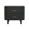 Manhattan Comfort Solara 30 in Solid Wood Nightstand in Black (2-Drawer) NS1788-2 - alternate 9