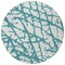 Homeroots 8' Teal Blue And Ivory Round Abstract Washable Indoor Outdoor Area Rug 614391 - alternate 7