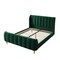 Homeroots Hunter Green Solid Wood Queen Tufted Upholstered Velvet Bed Frame 544854 - alternate 8