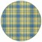 Homeroots 8' Yellow Blue And Ivory Round Plaid Washable Indoor Outdoor Area Rug 597137 - alternate 7