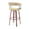 Armen Living Topanga 26in Swivel Walnut Wood Counter Stool in Cream Faux Leather with Golden Bronze Metal LCTOBAWACR26 - alternate 8