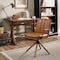 Homeroots 23" Brown Faux Leather Swivel Arm Chair 526382 - alternate 8
