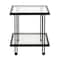 Homeroots 22" Black And Clear Glass And Steel Square End Table With Shelf 544196 - alternate 8