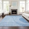 Homeroots 10' X 14' Denim Blue And Sky Blue Striped Washable Indoor Outdoor Area Rug 583069 - alternate 8