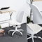 Homeroots White Upholstered Plastic Acrylic and Steel Adjustable Swivel Rolling Office Chair 568060 - alternate 7