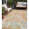 Homeroots 5' X 8' Coral Green And Copper Abstract Washable Indoor Outdoor Area Rug 600283 - alternate 1