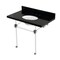Kingston Brass 36" Black Granite Console Sink with Acrylic Legs, 8-Inch, 3-Hole, Black Granite/Polished Chrome KVPK3630KA1 - alternate 1