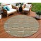 Homeroots 8' Orange Copper And Gray Round Striped Washable Indoor Outdoor Area Rug 587922 - alternate 1