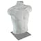 Azar Displays Male White Plastic Bust, Torso Mannequin, on 12in Square Silver Metal Base for Counter 900525-WHT - alternate 1