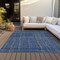 Homeroots 3' X 5' Navy Blue Gray And Brown Striped Washable Indoor Outdoor Area Rug 597409 - alternate 9
