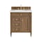 James Martin Vanities Brittany 30" Single Vanity, Pecan w/ 3 CM White Zeus Silestone Top 655-V30-PCN-3WZ - alternate 1