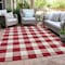 Homeroots 5' X 8' Red And Ivory Plaid Washable Indoor Outdoor Area Rug 595428 - alternate 9