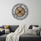 Homeroots 42" Black And Natural Iron And Wood Analog Round Wall Clock 609405 - alternate 5
