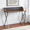 Homeroots 39" Brown and Black Wood and Metal X-Shape Computer Desk 568037 - alternate 1