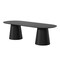 Homeroots 86" Black Solid Wood Double Pedestal Base Oval Dining Table 720694 - alternate 1