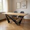 Homeroots 79" Natural and Black Wood and Metal Trestle Base Dining Table 555164 - alternate 5