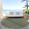 Homeroots 8' Olive Green And Ivory Round Geometric Washable Indoor Outdoor Area Rug 605598 - alternate 7