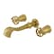Kingston Brass Two-Handle Wall Mount Tub Faucet with Knurled Handle, Brushed Brass KS5027RKX - alternate 1