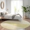 Homeroots 8' Wheat Gold And Ivory Round Geometric Washable Indoor Outdoor Area Rug 582502 - alternate 7