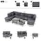 Homeroots Two Piece Outdoor Gray Wicker Sectional Seating Group with Gray Cushions 625678 - alternate 5