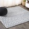 Jonathan Y Ourika Moroccan Geometric Textured Weave Light Gray/Navy 8 ft Square Indoor/Outdoor Area Rug SMB108A-8SQ - alternate 1